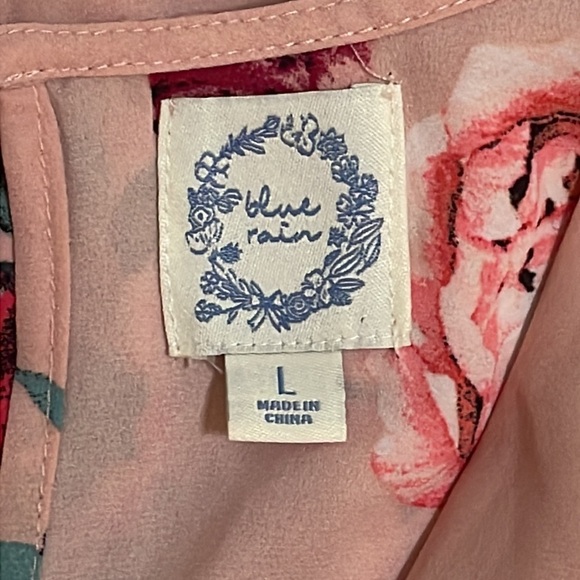 Blue Rain Pink Floral Women’s Dress Size Large - Picture 10 of 11